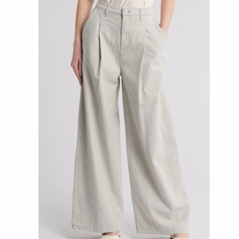 TWP Greene St Cotton Wide Leg‎ Pants. Light Grey. NWT. Size 29